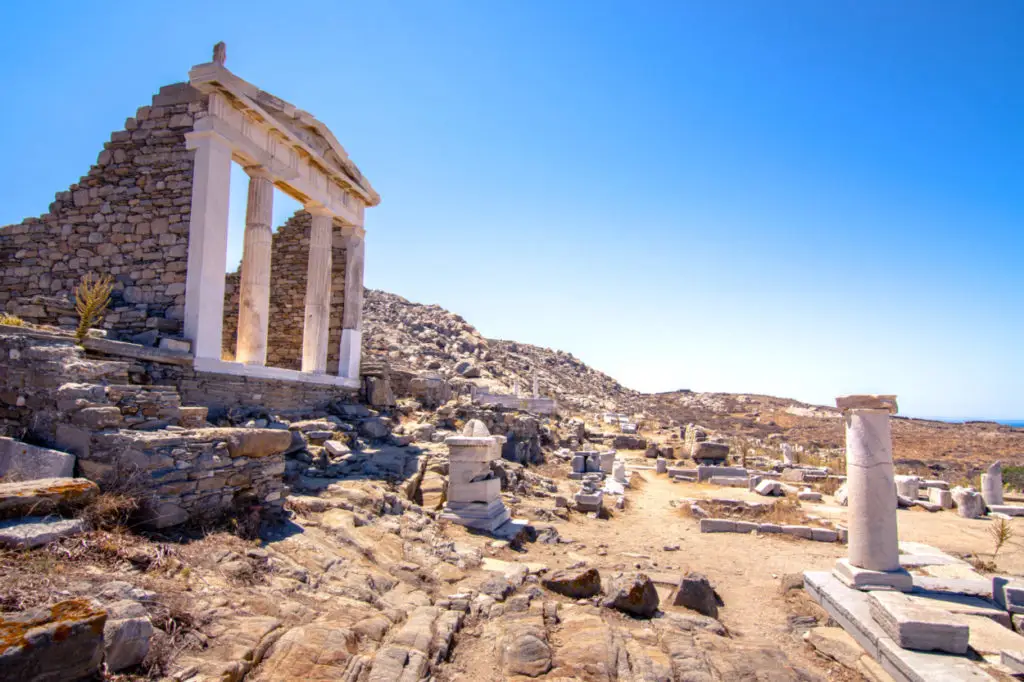 Ancient Ruinsin the Island of Delos In Cyclades