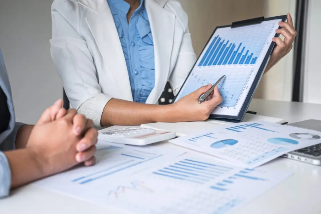 Professional Business Woman Partner Discussing Ideas plan and presentation new